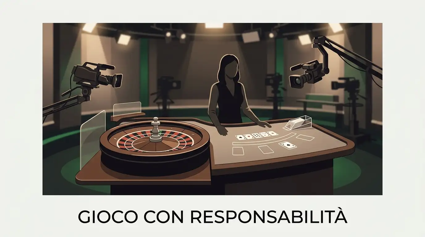 Tavolo da casinò live con roulette e carte da gioco